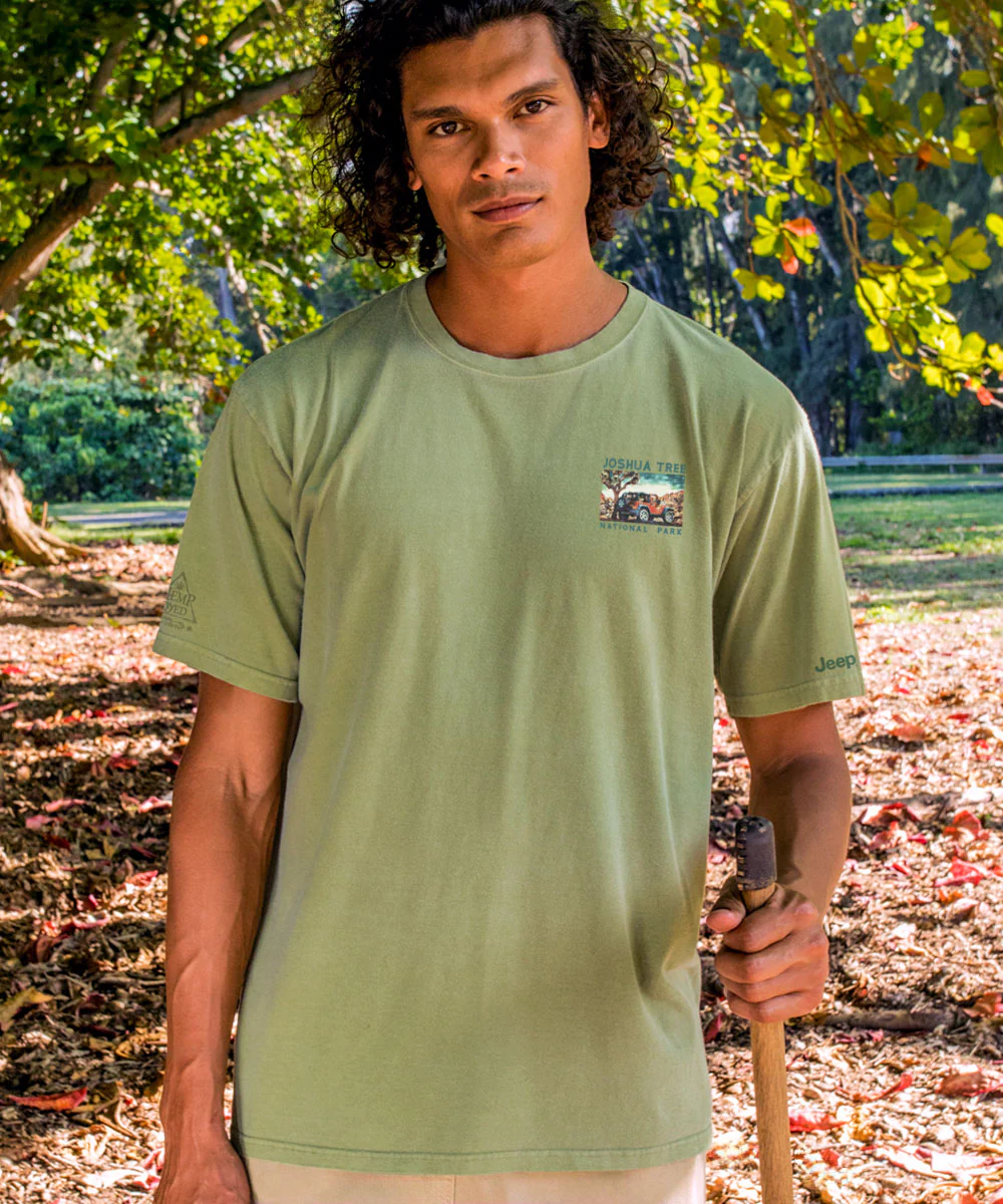 Jeep® Joshua Tree Scenic - Hemp Dyed Short Sleeve Crewneck T-Shirt - Image 3