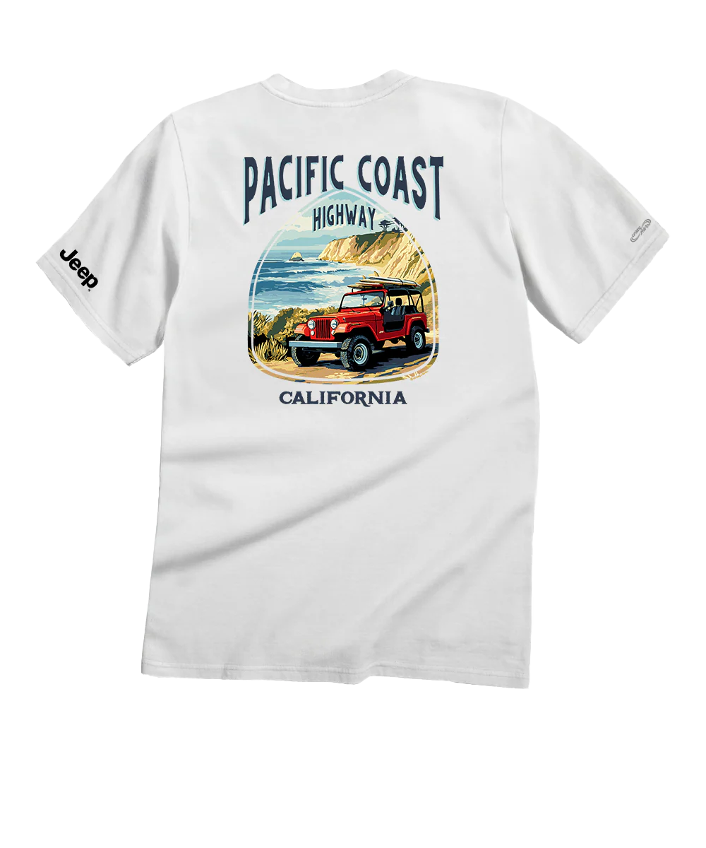 Jeep Pacific Coast Highway - White Short Sleeve Crewneck T-Shirt