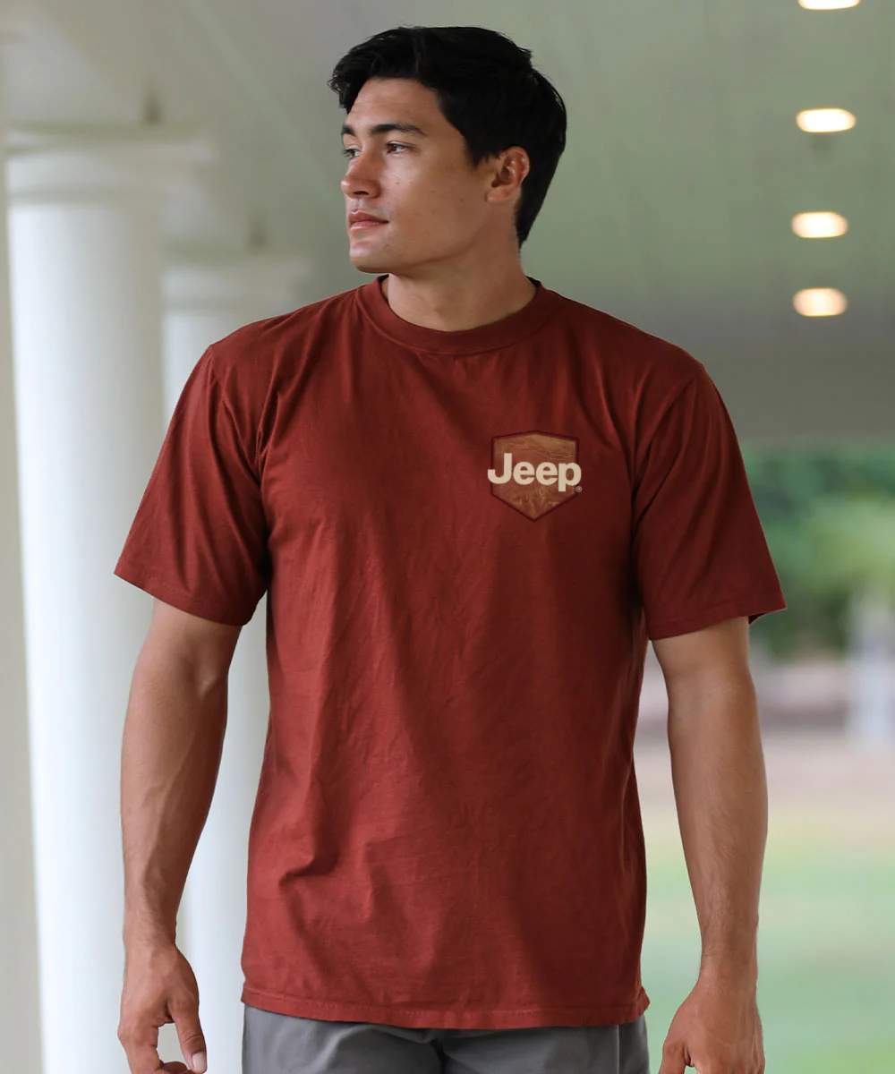 Jeep Trail Map - Whiskey Dyed Short Sleeve Crewneck T-Shirt - Image 3