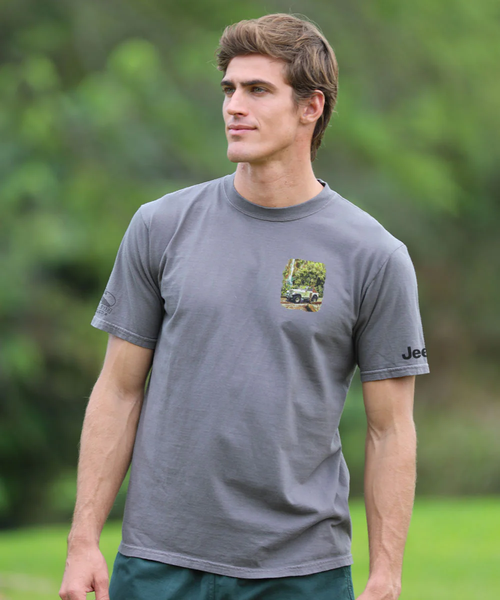 Jeep Waterfall - Crater Dyed® Short Sleeve Crewneck T-Shirt - Image 3