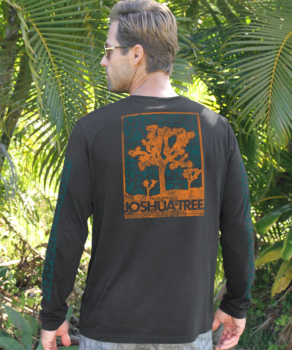 Joshua Tree - Jet Black Long Sleeve Pima T-Shirt - Image 2