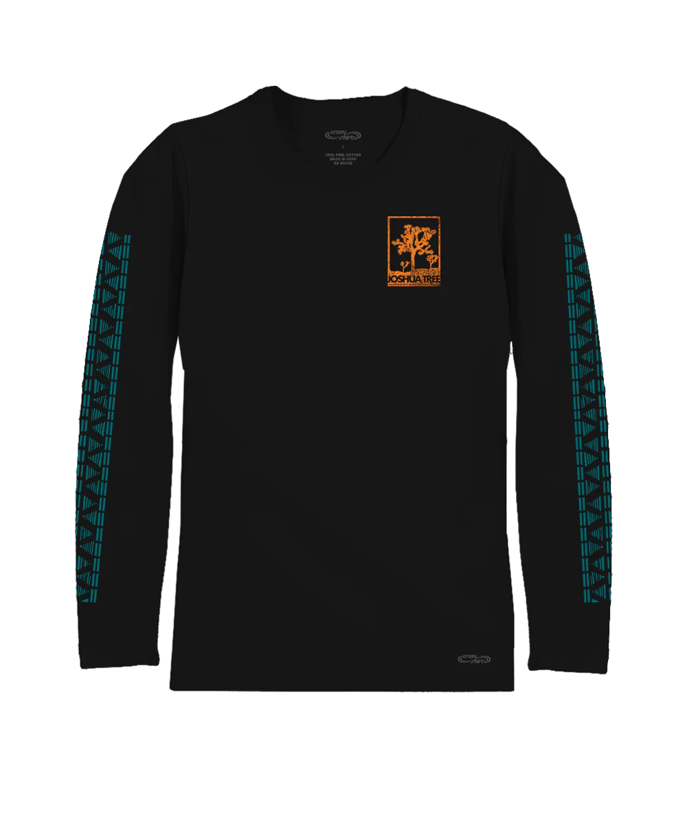 Joshua Tree - Jet Black Long Sleeve Pima T-Shirt - Image 4