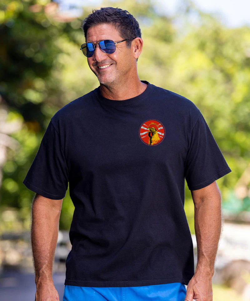 Kailua Thunder Chicken - Black Short Sleeve Crewneck T-Shirt - Image 3
