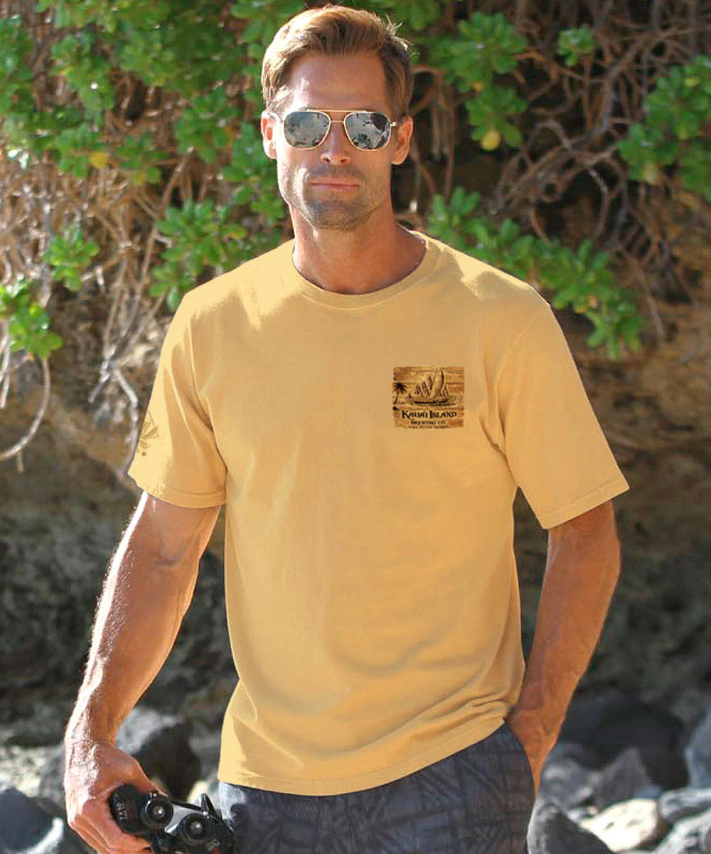 Kauai Island Brewing Co Branded - Beer Dyed Short Sleeve Crewneck T-Shirt - Image 3