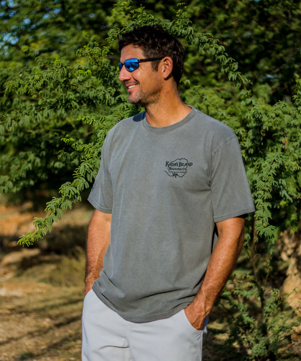 Kauai Island Brewing Co Logo - Crater Dyed® Short Sleeve Crewneck T-Shirt - Image 3