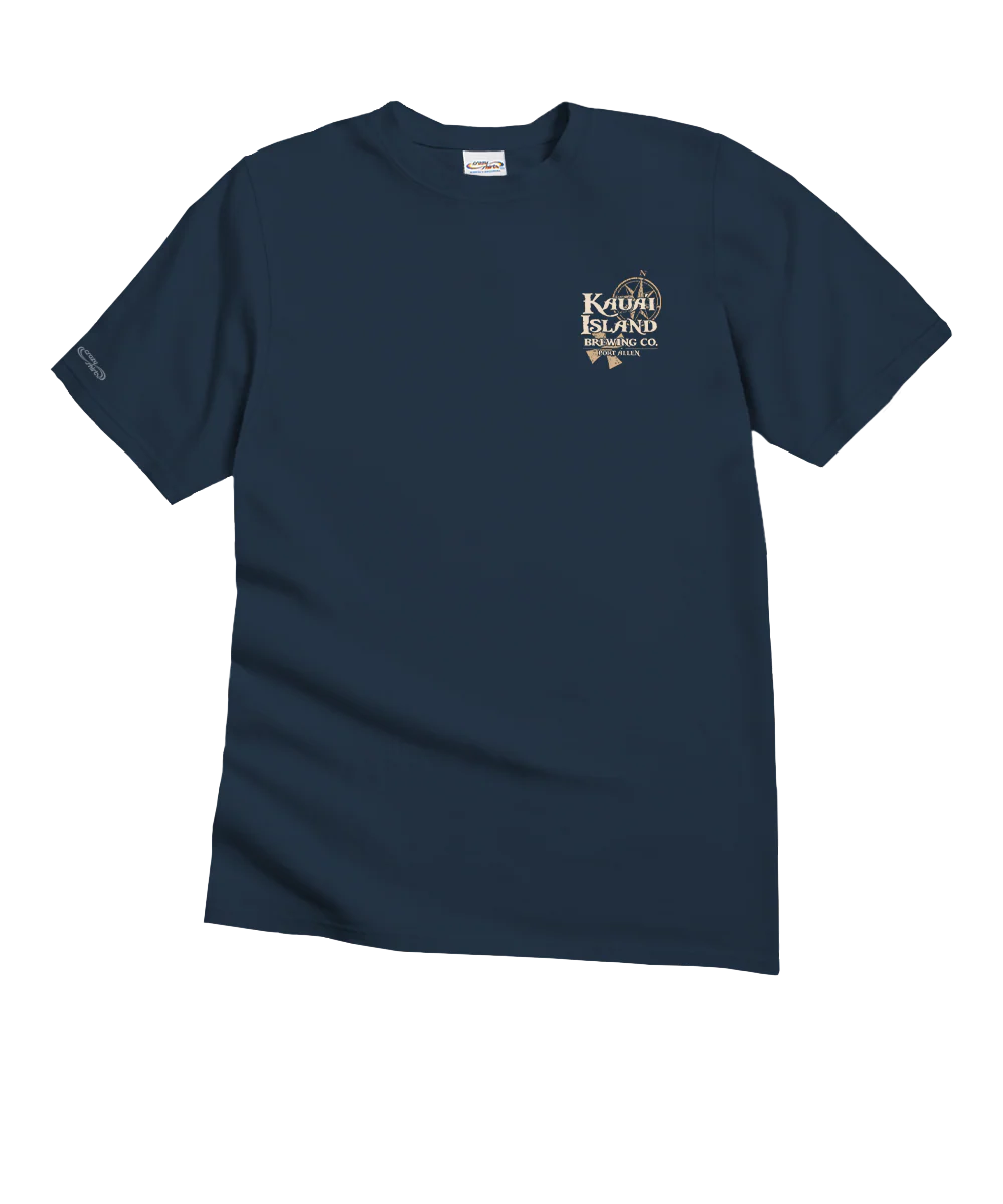 Kauai Island Brewing Co Kauai Island Label - Navy Short Sleeve Crewneck T-Shirt - Image 4