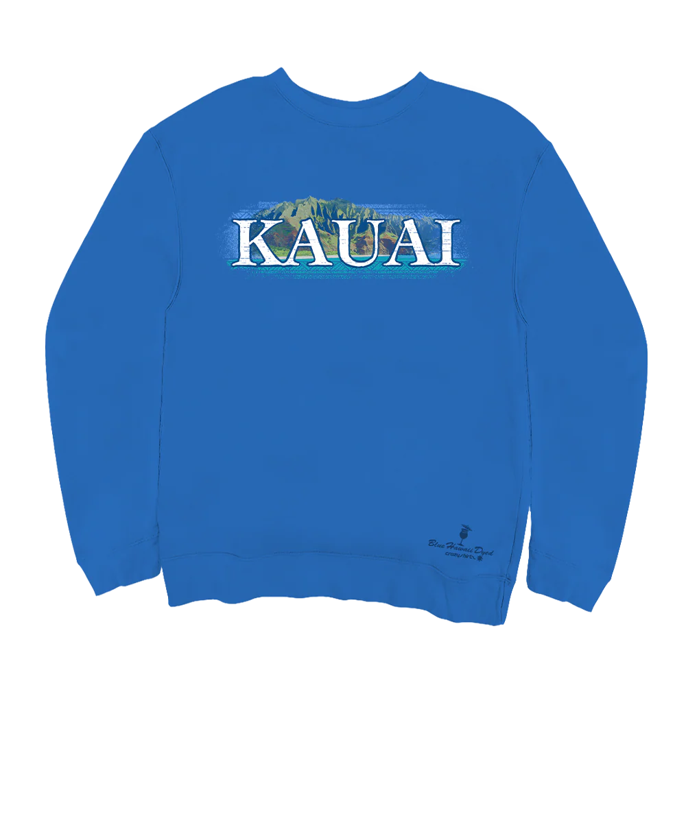 Kauai Napali - Blue Hawaii Dyed Long Sleeve Sweatshirt