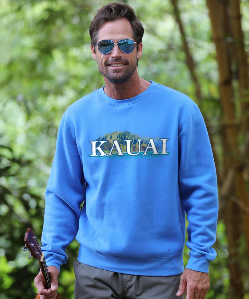 Kauai Napali - Blue Hawaii Dyed Long Sleeve Sweatshirt - Image 2