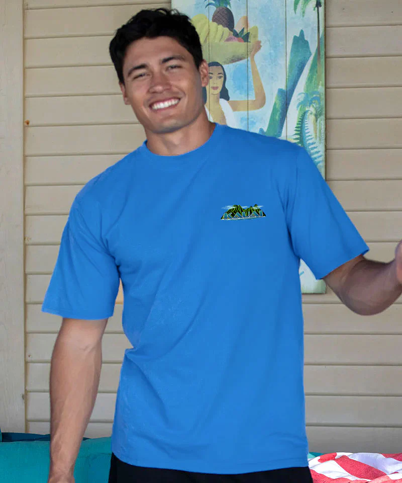 Kauai Scenic - Blue Hawaii Dyed Short Sleeve Crewneck T-Shirt - Image 3