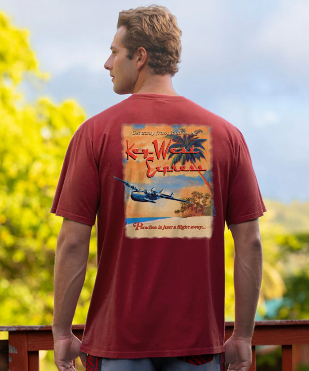 Key West Express - Paradise Red Dyed Short Sleeve Crewneck T-Shirt - Image 2