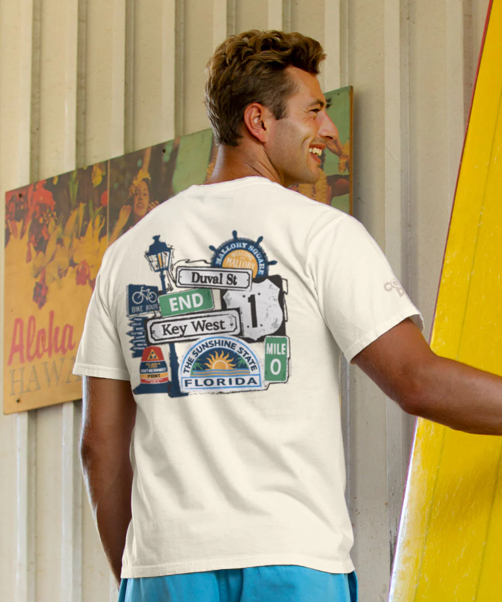 Key West Signs - Coconut Dyed Short Sleeve Crewneck T-Shirt - Image 2