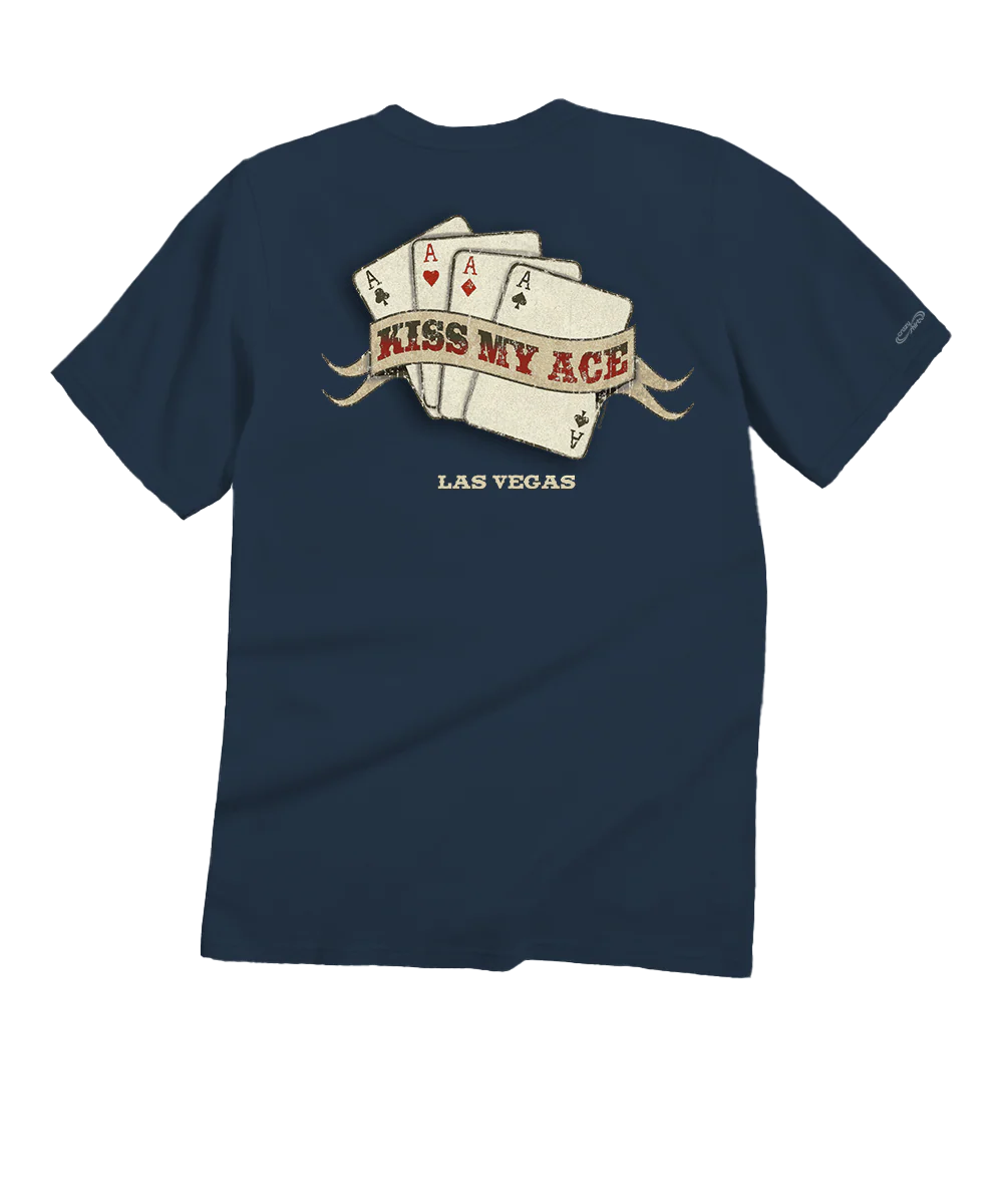 Kiss My Ace - Navy Short Sleeve Crewneck T-Shirt