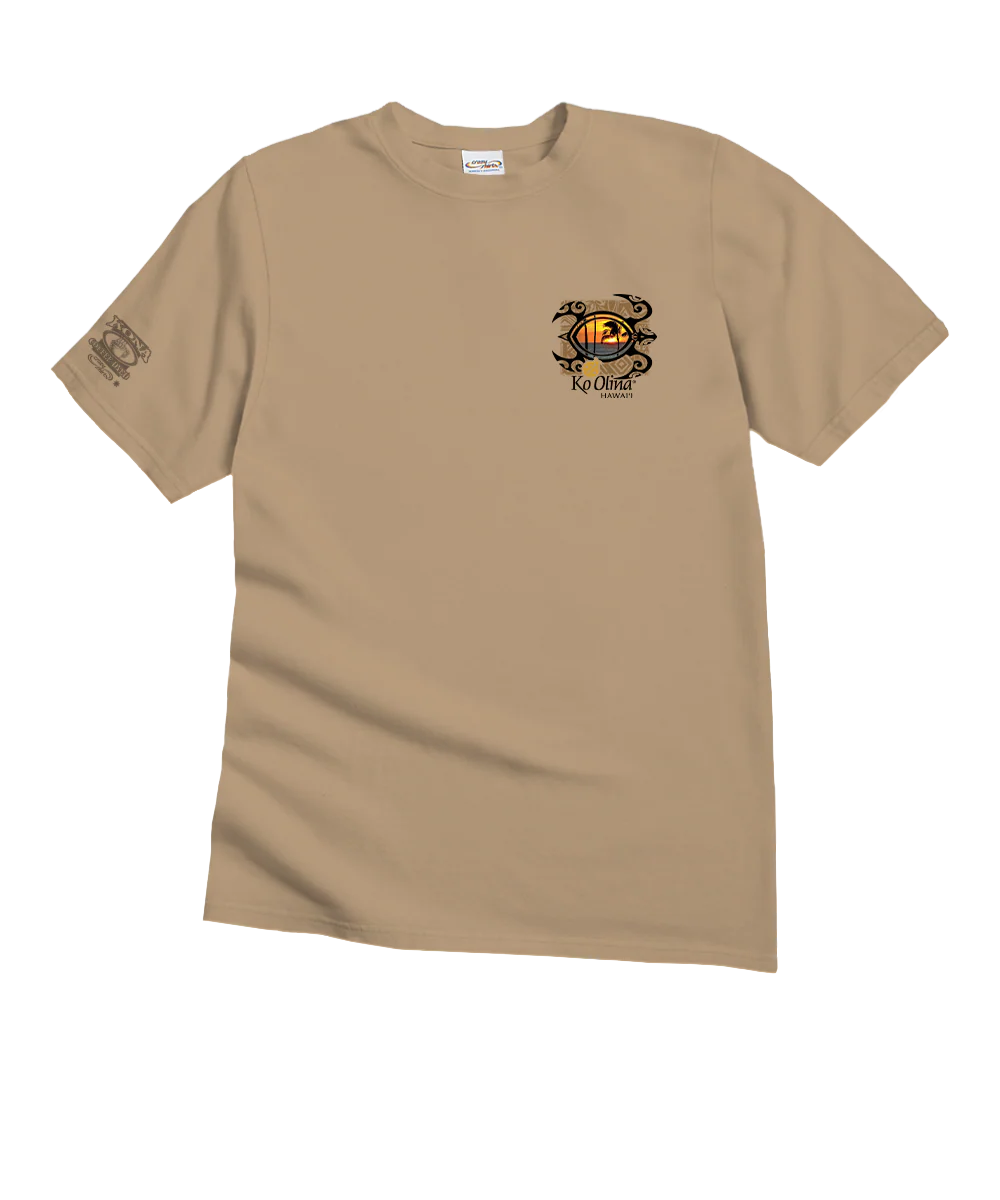 Ko Olina Honu Sunset - Kona Coffee Dyed Short Sleeve Crewneck T-Shirt - Image 4