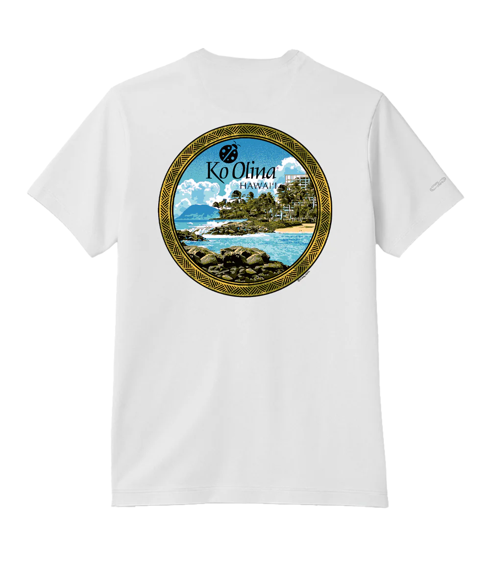 Ko Olina Lazy Lagoon Afternoon - White Short Sleeve Pima T-Shirt