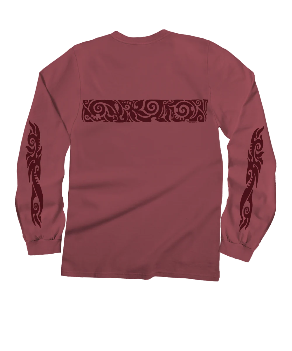 Koa Band - Paradise Red Dyed Long Sleeve Crewneck T-Shirt - Image 4