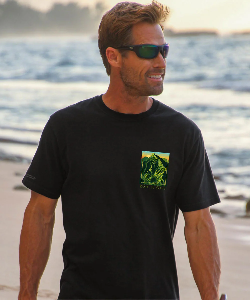 Koolau Sunset - Black Short Sleeve Crewneck T-Shirt - Image 3