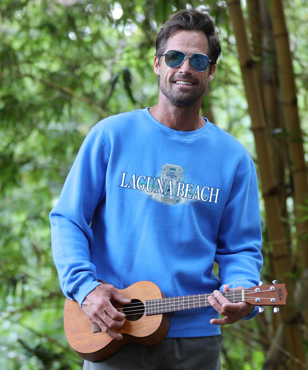 Laguna Beach Tower - Blue Hawaii Dyed Long Sleeve Sweatshirt - Image 2