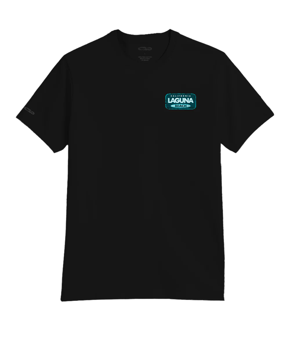Laguna Beach Watch Tower - Jet Black Short Sleeve Pima T-Shirt - Image 4