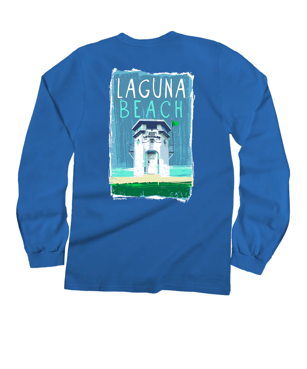 Laguna Paint - Blue Hawaii Dyed Long Sleeve Crewneck T-Shirt