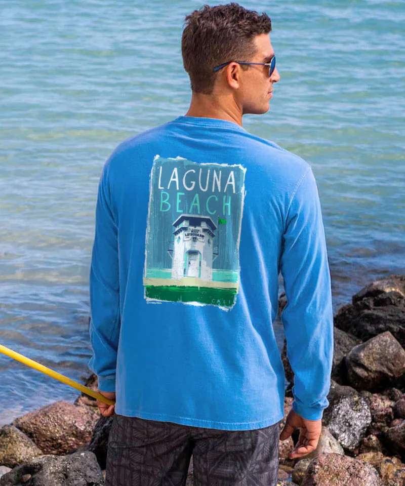Laguna Paint - Blue Hawaii Dyed Long Sleeve Crewneck T-Shirt - Image 2