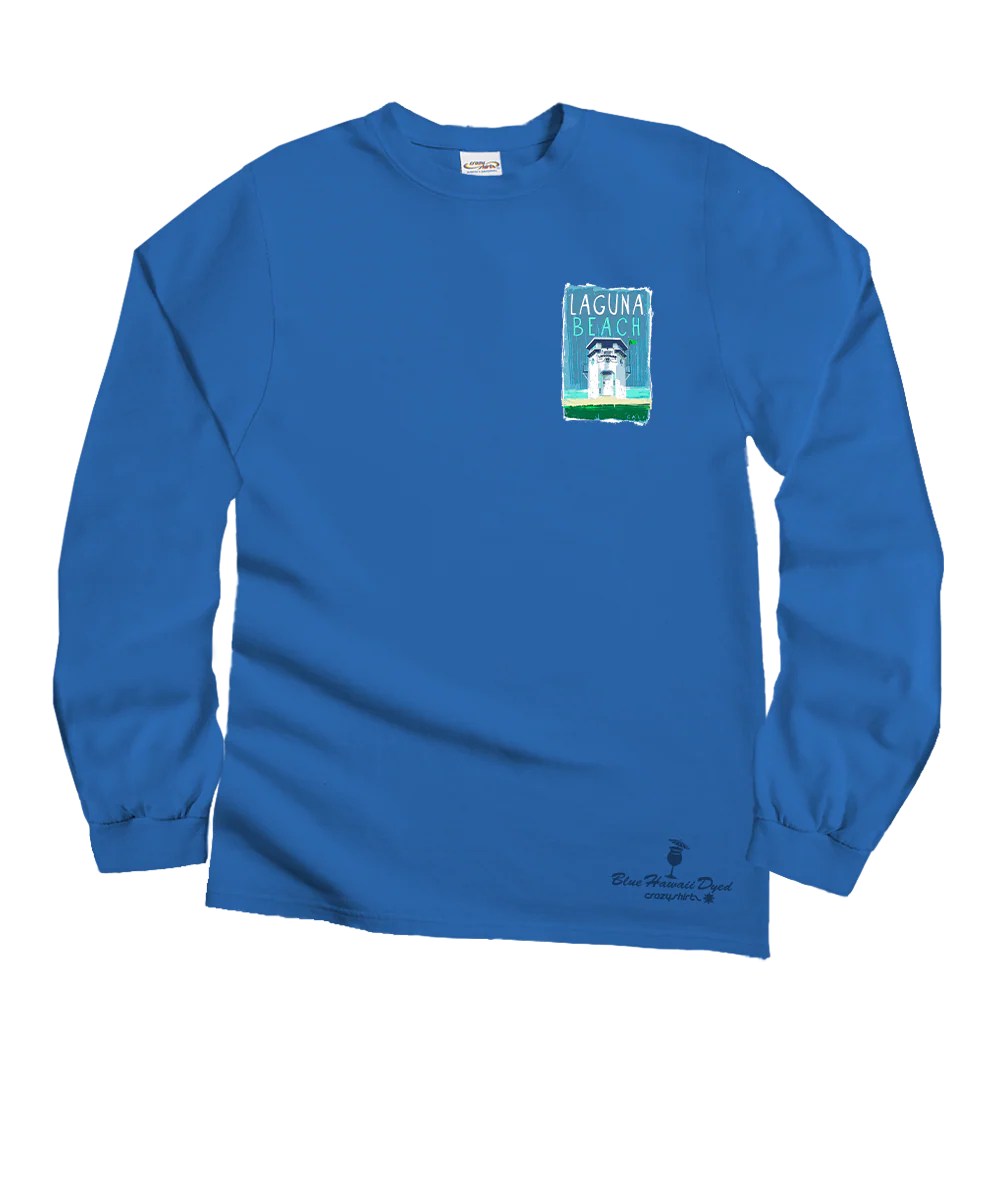 Laguna Paint - Blue Hawaii Dyed Long Sleeve Crewneck T-Shirt - Image 4