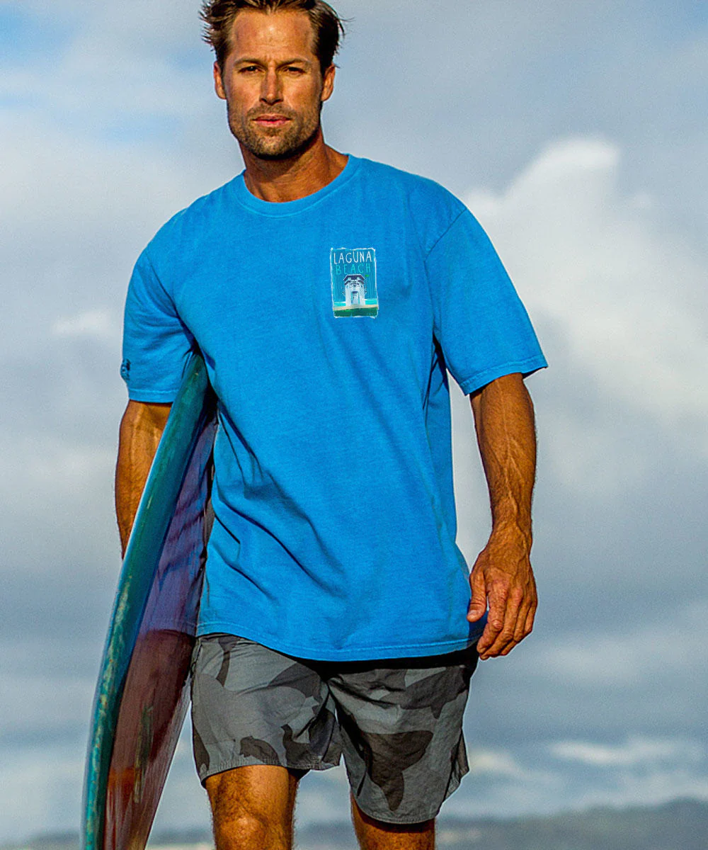 Laguna Paint - Blue Hawaii Dyed Short Sleeve Crewneck T-Shirt - Image 3