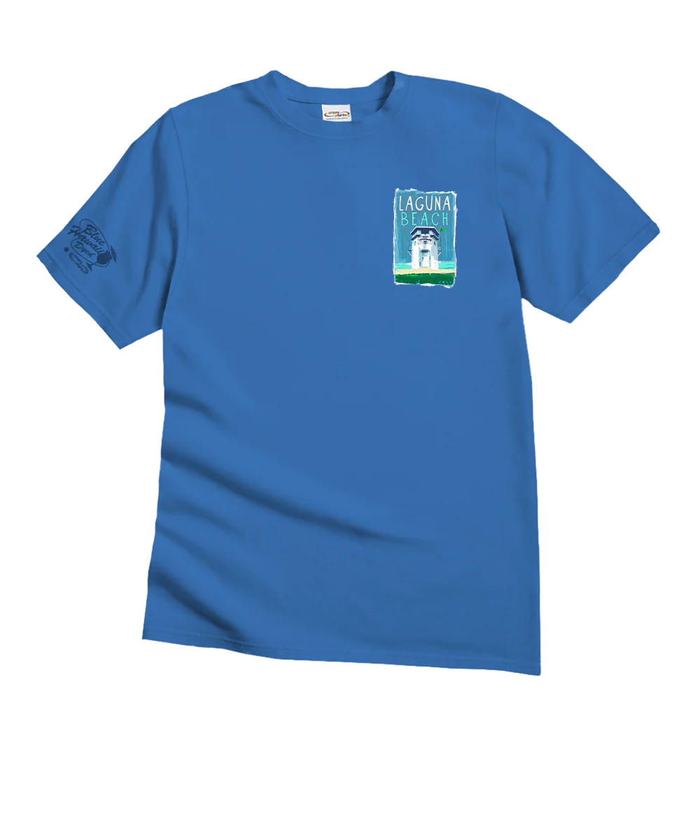 Laguna Paint - Blue Hawaii Dyed Short Sleeve Crewneck T-Shirt - Image 4