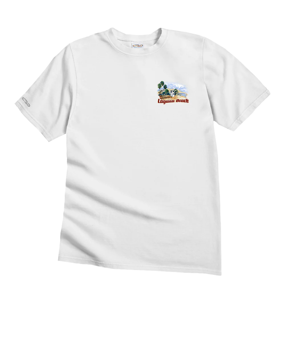 Laguna Paradise - White Short Sleeve Crewneck T-Shirt - Image 4