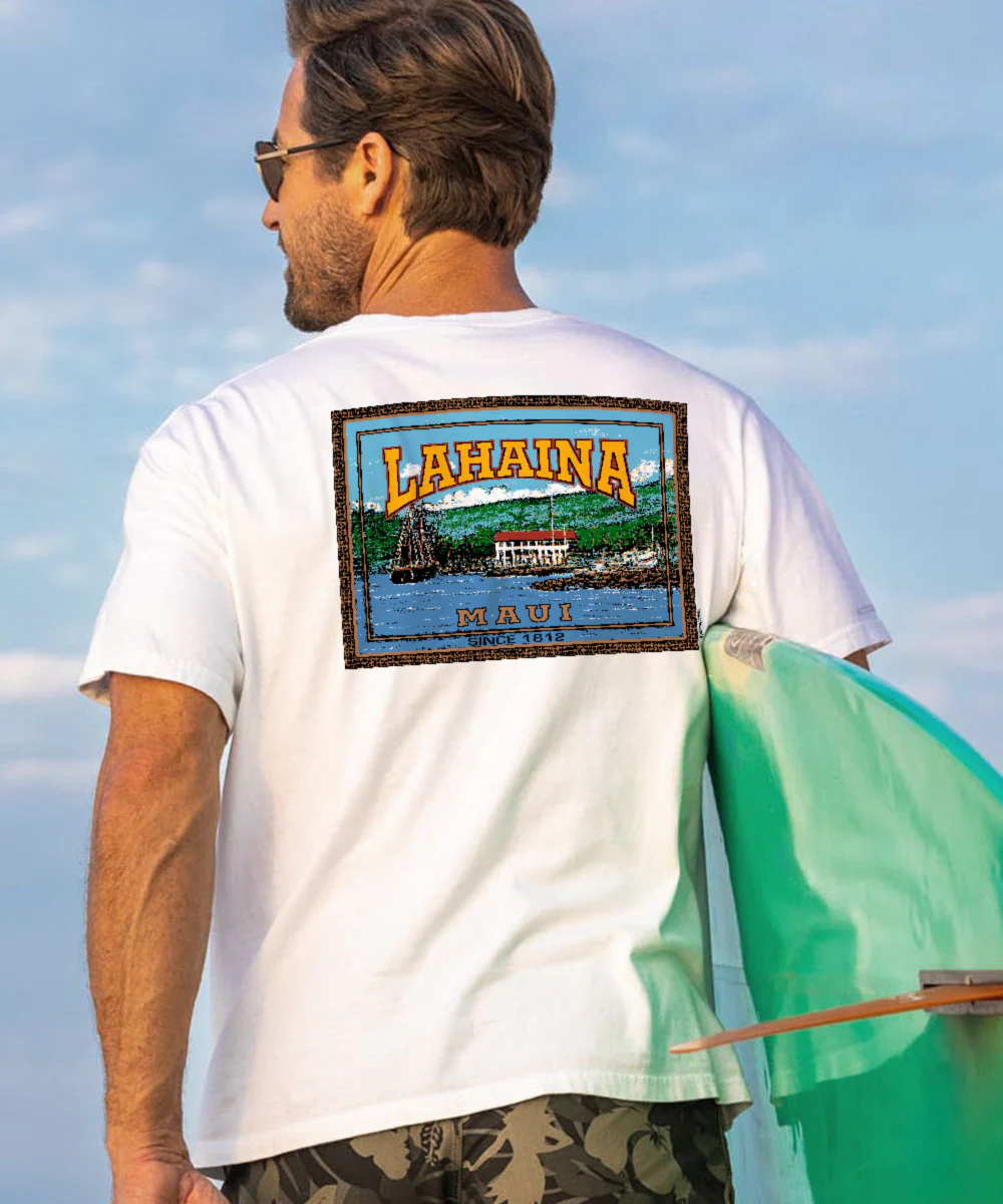 Lahaina Label - White Short Sleeve Crewneck T-Shirt - Image 2