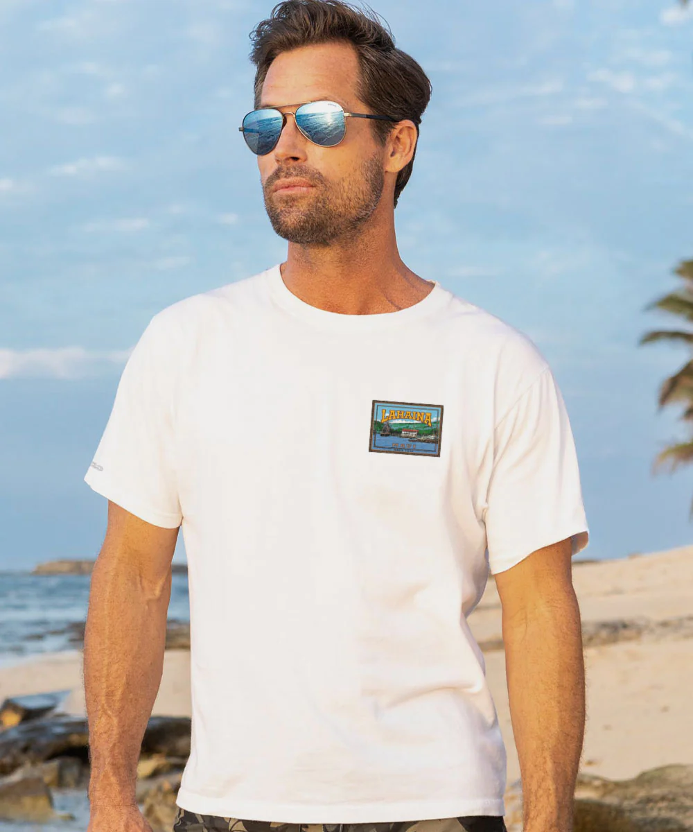 Lahaina Label - White Short Sleeve Crewneck T-Shirt - Image 3