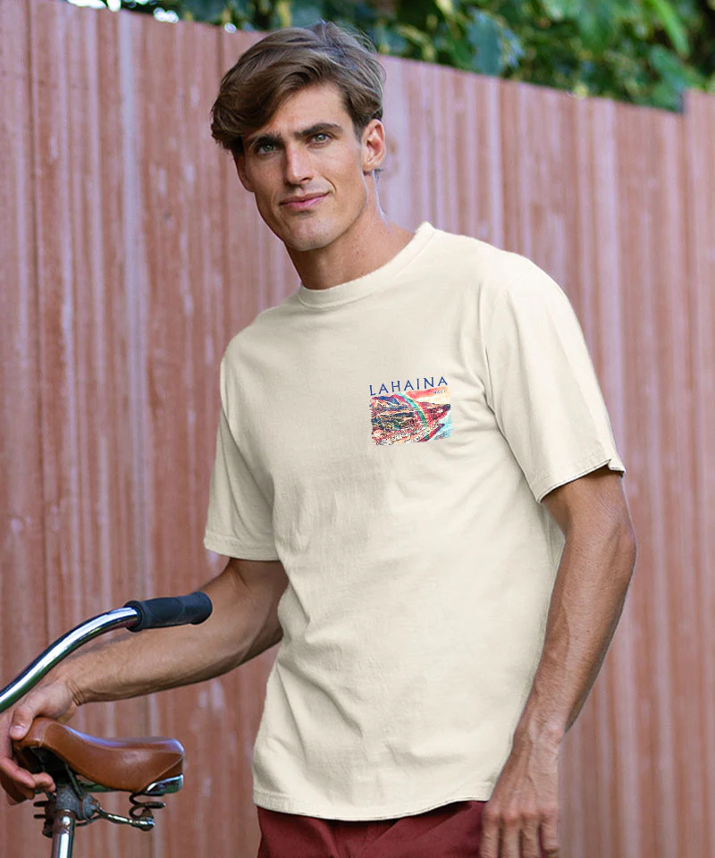 Lahaina Watercolor - Coconut Dyed Short Sleeve Crewneck T-Shirt - Image 3