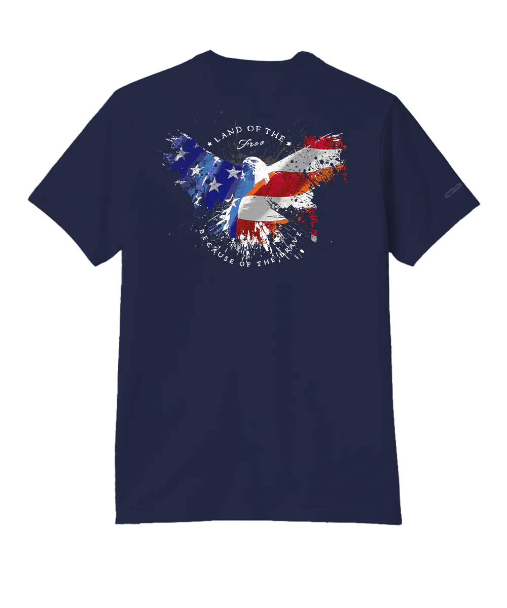 Land Of The Eagle - Indigo Short Sleeve Pima T-Shirt