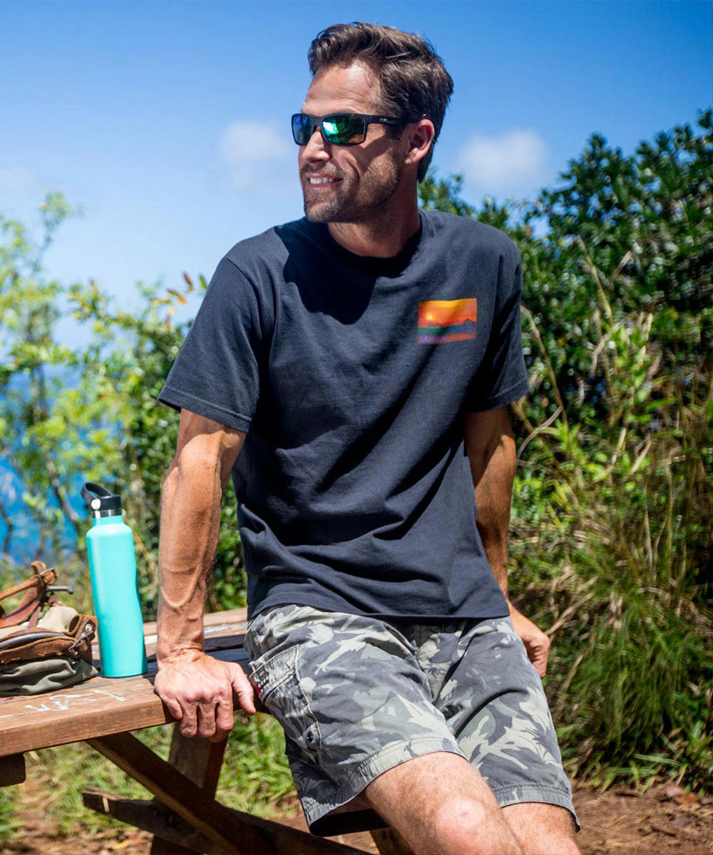Lanikai Sun - Black Short Sleeve Crewneck T-Shirt - Image 3