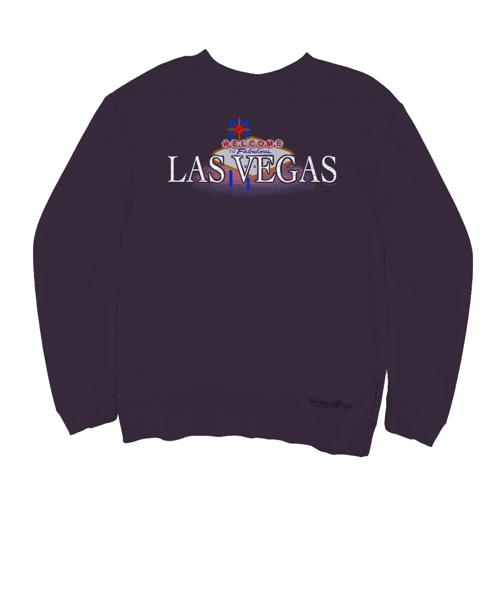 Las Vegas Sign - Blackberry Dyed Long Sleeve Sweatshirt