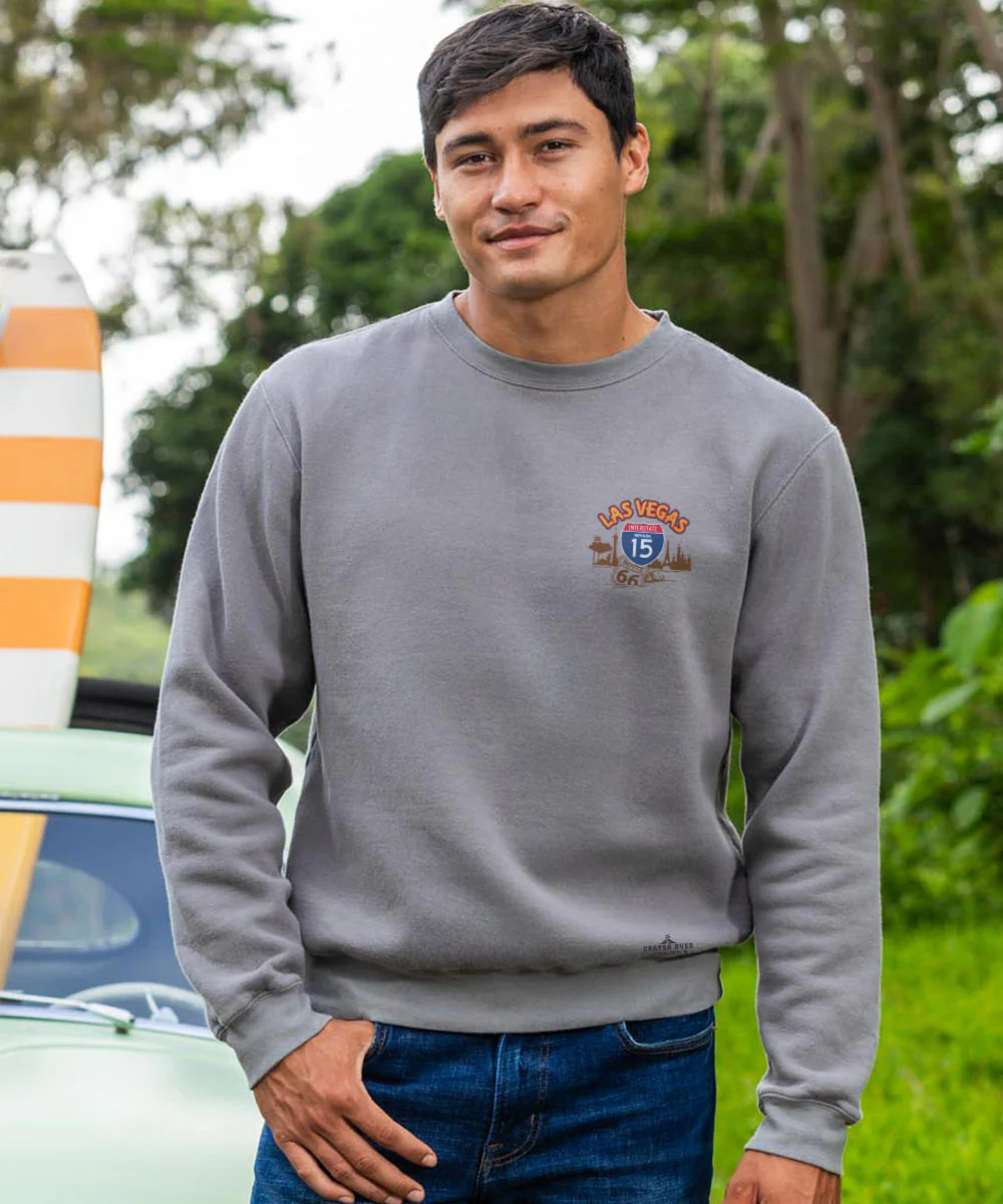 Las Vegas Signs - Crater Dyed® Long Sleeve Sweatshirt - Image 3