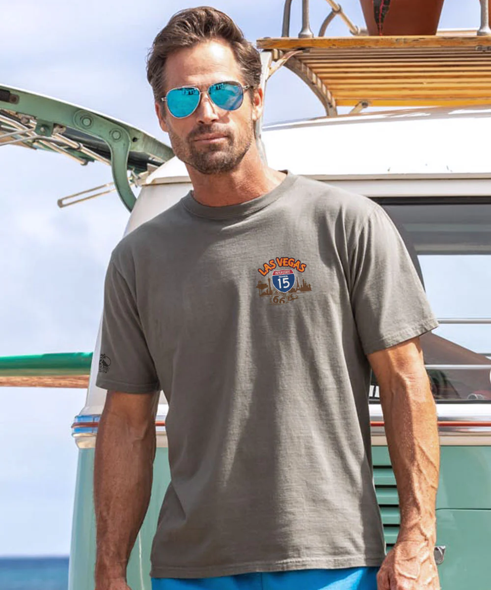 Las Vegas Signs - Crater Dyed® Short Sleeve Crewneck T-Shirt - Image 3