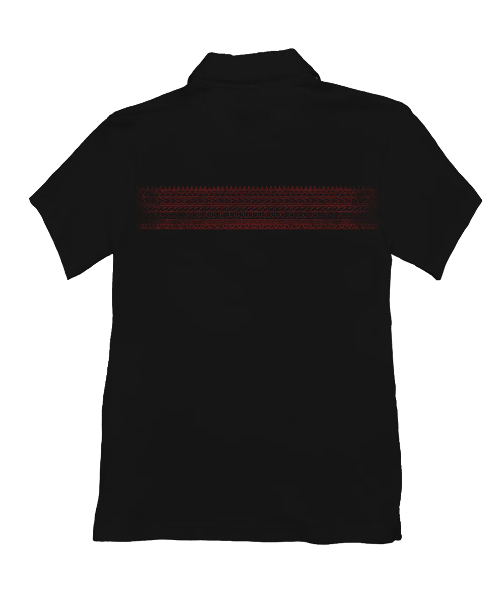 Lava Flow Tribal - Jet Black Short Sleeve Pima Polo - Image 4
