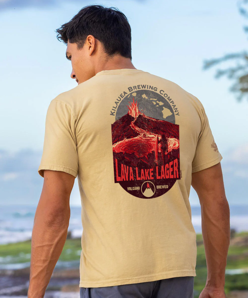 Lava Lake Beer - Beer Dyed Short Sleeve Crewneck T-Shirt - Image 2