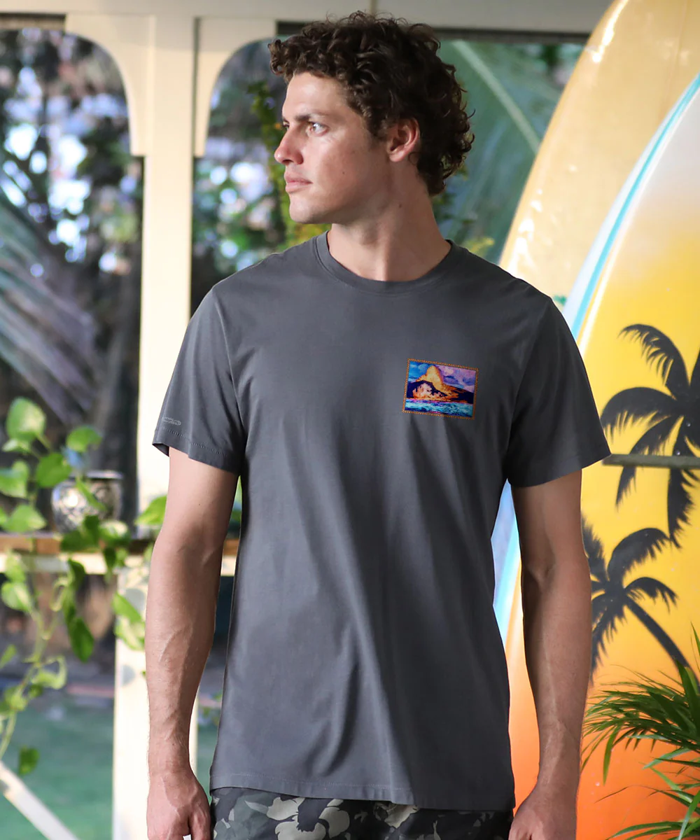Lava Meets Ocean - Smoke Short Sleeve Pima T-Shirt - Image 3