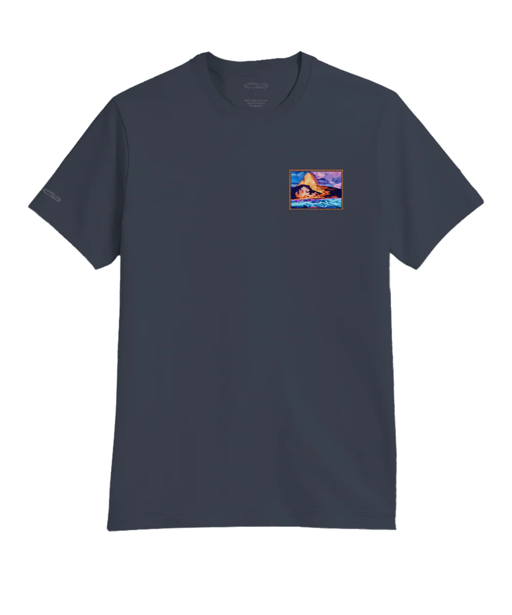 Lava Meets Ocean - Smoke Short Sleeve Pima T-Shirt - Image 4