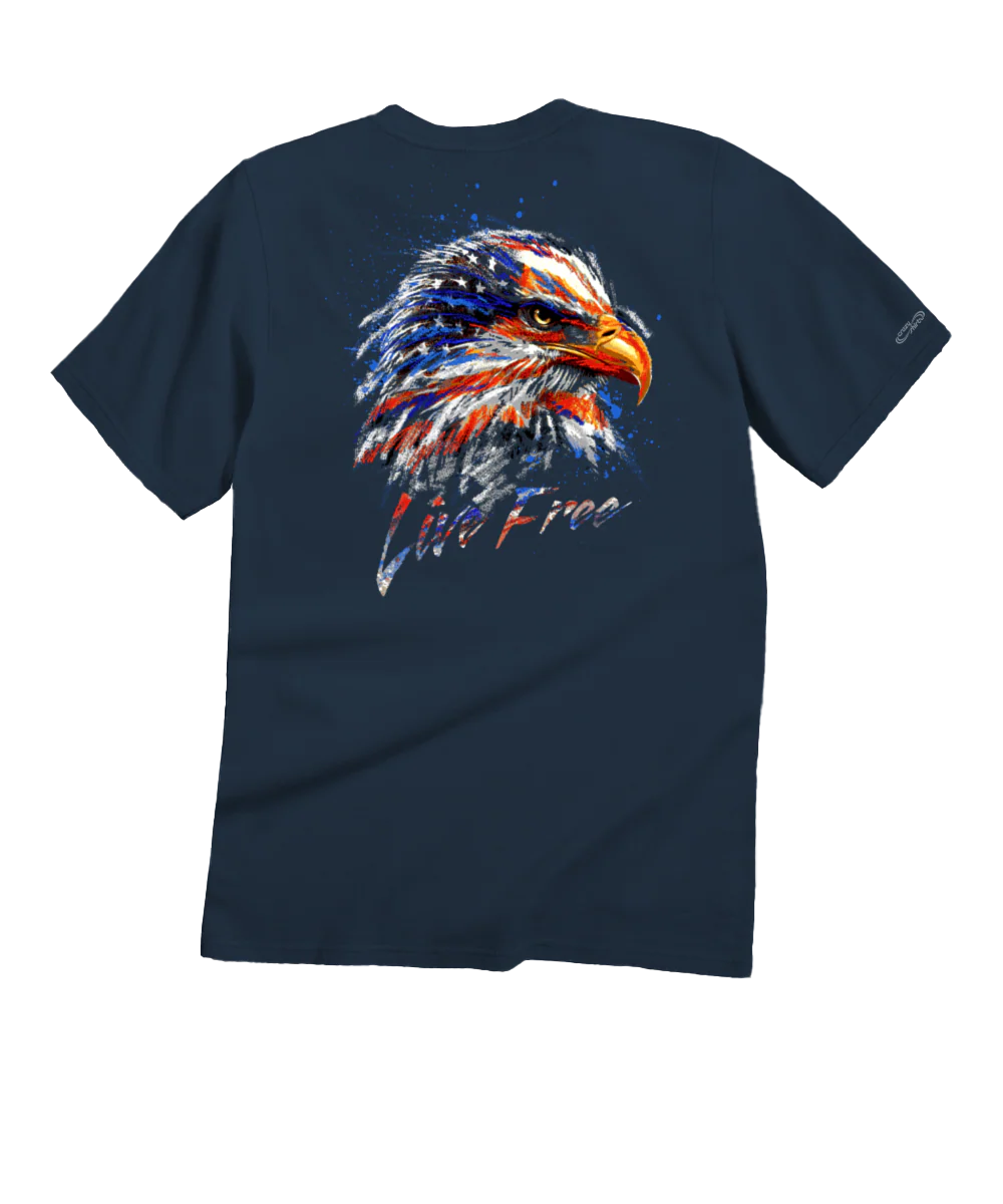 Live Free - Navy Short Sleeve Crewneck T-Shirt