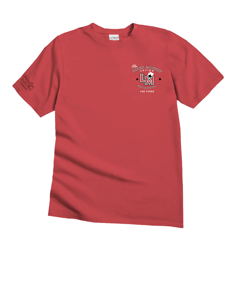 Lucky Monkey - Paradise Red Dyed Short Sleeve Crewneck T-Shirt - Image 4