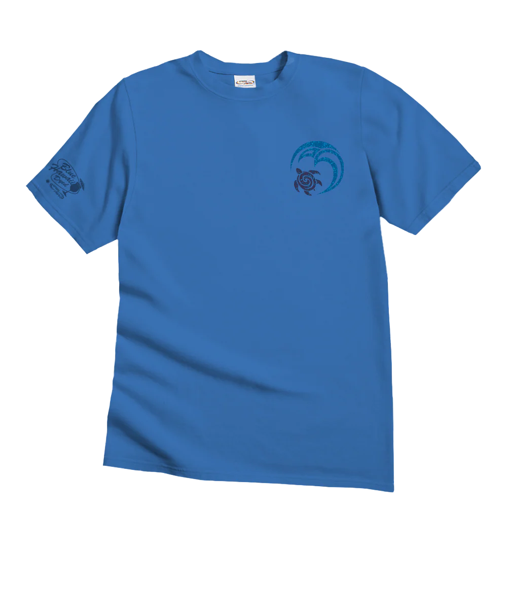 Malama - Blue Hawaii Dyed Short Sleeve Crewneck T-Shirt - Image 4