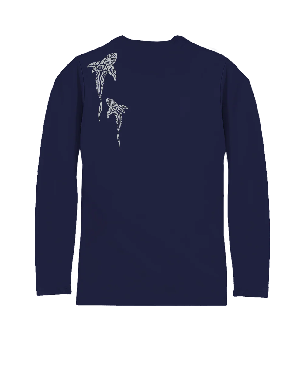 Mano A Mano Ekolu Vertical - Indigo Long Sleeve Pima T-Shirt - Image 4