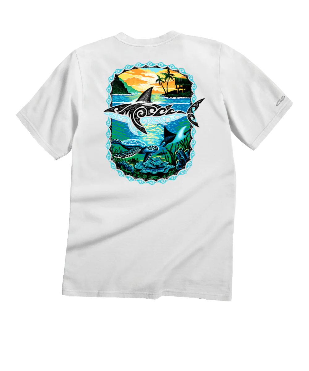 Mano Sunrise - White Short Sleeve Crewneck T-Shirt