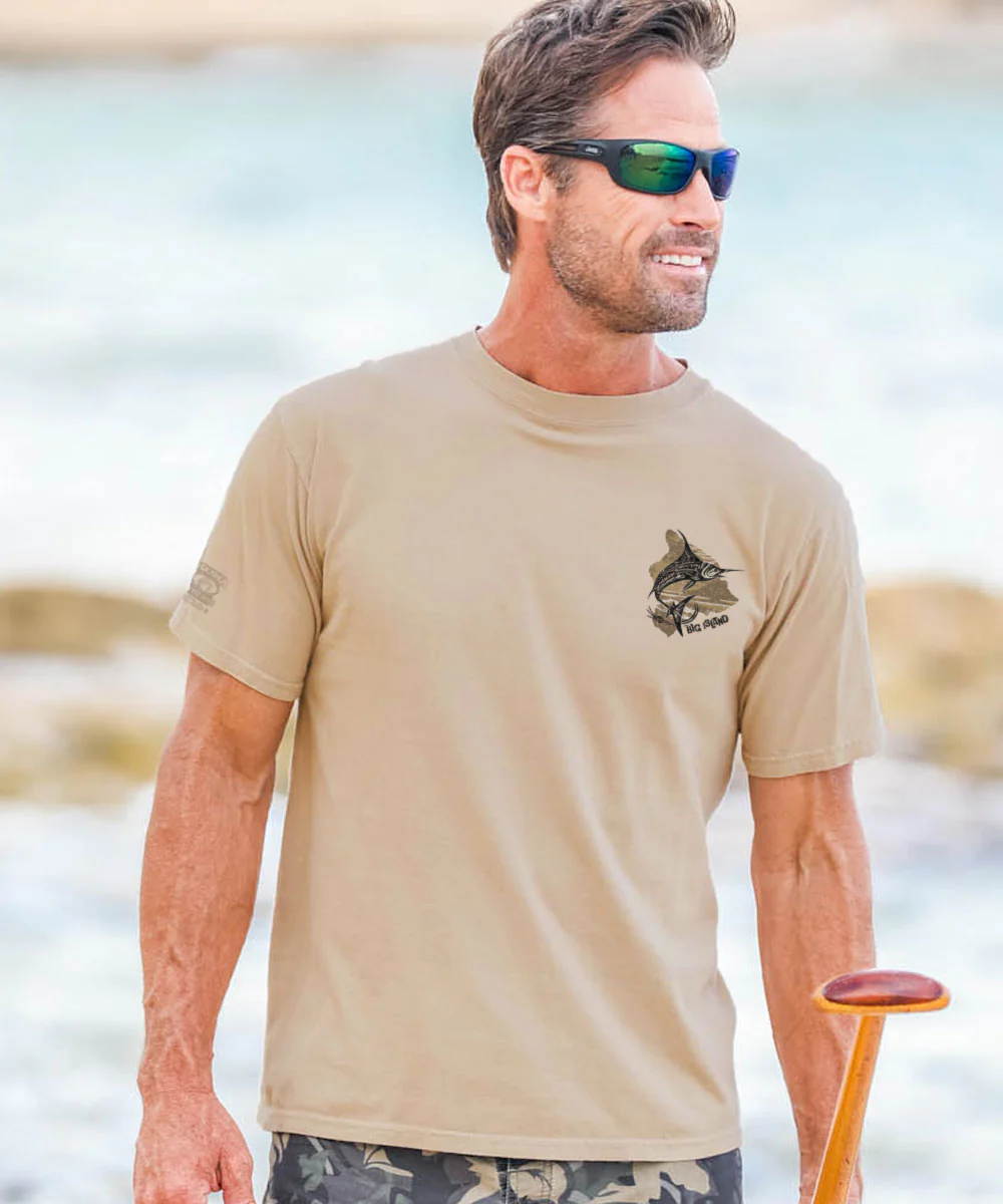 Marlin Of Hawaii - Kona Coffee Dyed Short Sleeve Crewneck T-Shirt - Image 3