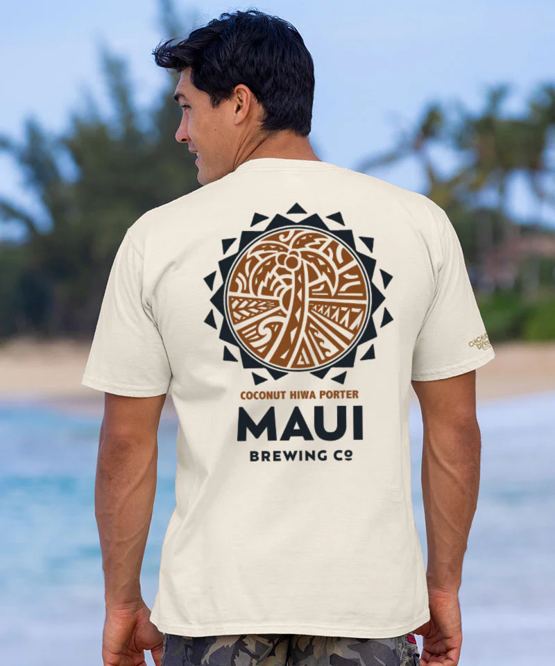 Maui Brewing Co Coconut Hiwa - Coconut Dyed Short Sleeve Crewneck T-Shirt - Image 2