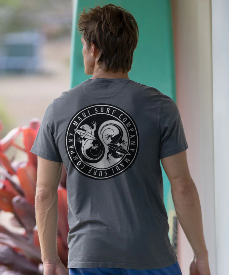 Maui Surf Circle - Smoke Short Sleeve Pima T-Shirt - Image 2