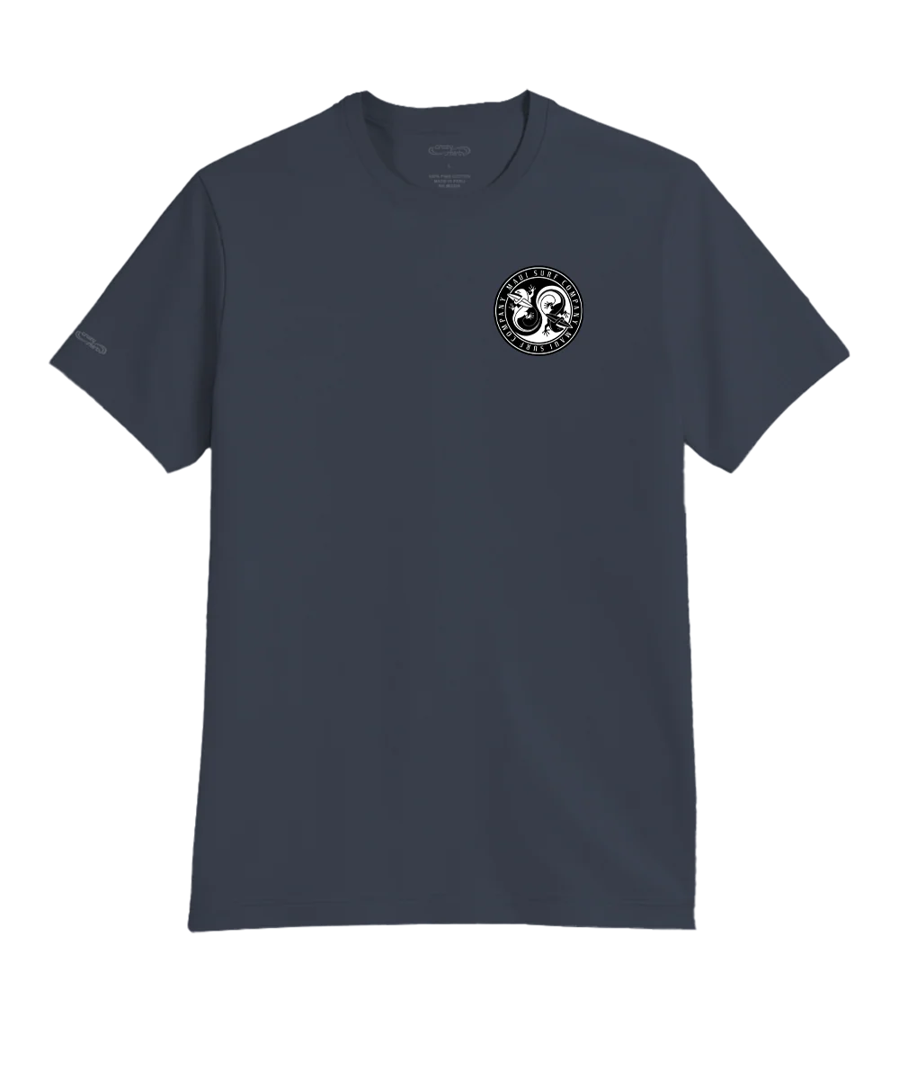 Maui Surf Circle - Smoke Short Sleeve Pima T-Shirt - Image 4
