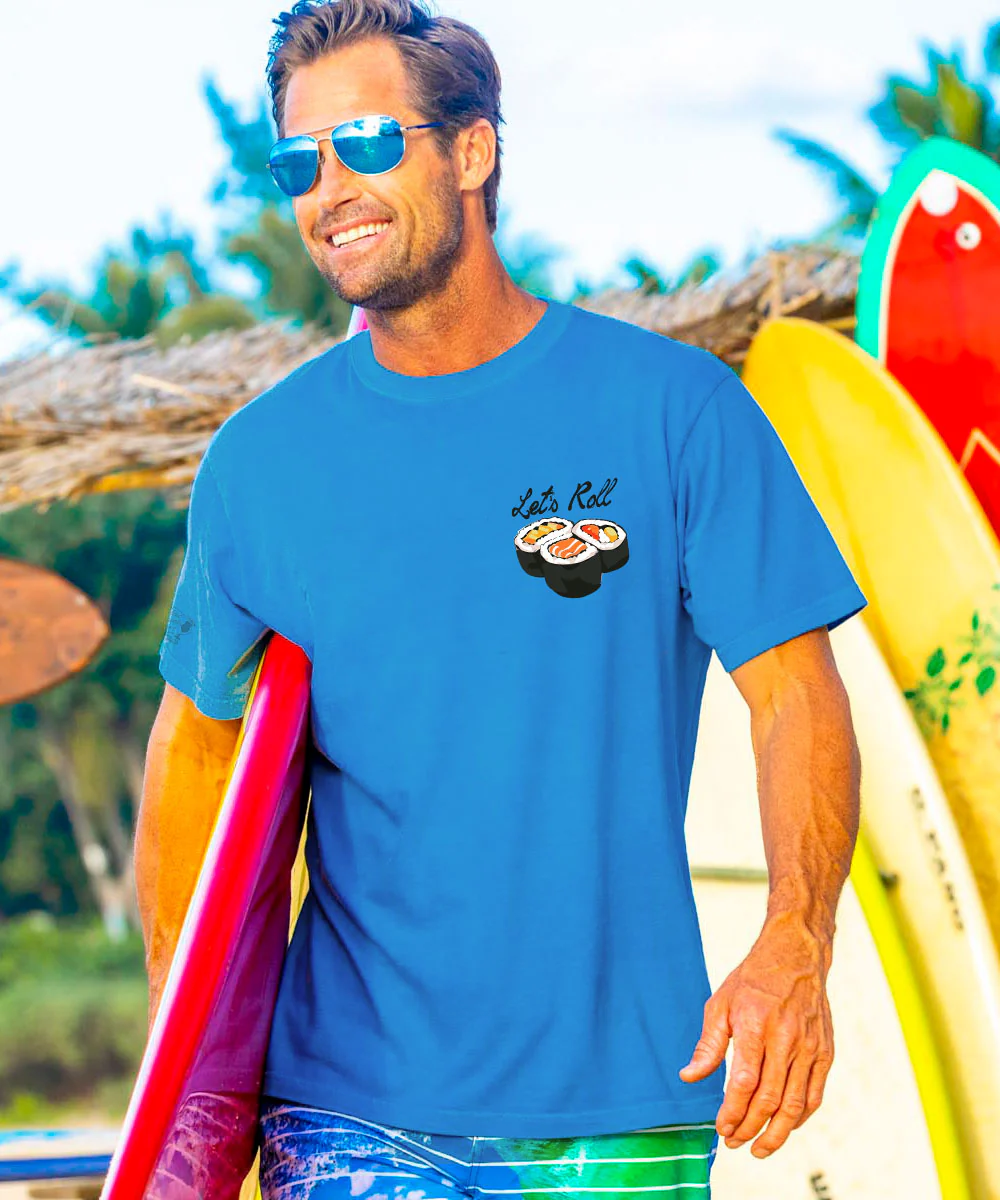 Miso Happy - Blue Hawaii Dyed Short Sleeve Crewneck T-Shirt - Image 3
